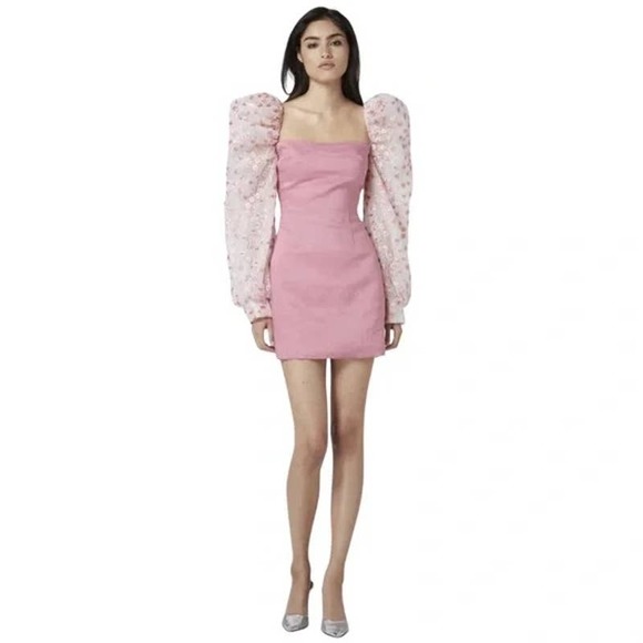 Atoir Womens Madison Mini Dress Primrose Pink US 10 Puff Sleeve Barbiecore - Picture 2 of 13